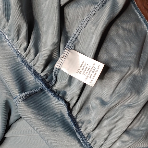 LC Lauren Conrad Long Sleeve Velour Blue Dress - Picture 7 of 7